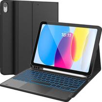 Capa com teclado Compativel iPad (A16) 11ª/10ª geração 11 polegadas 2025/10.9 polegadas 2022, teclado destacável retroil