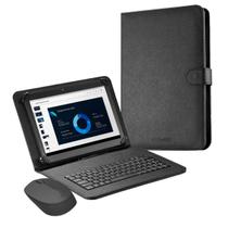 Capa com teclado e mouse p/ tablet Samsung Tab A8 X200 X205 10.4 polegadas