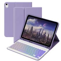 Capa com Teclado GOKOCO para iPad A16 11ª Geração 11 polegadas 2025, 10ª Geração 10,9 polegadas 2022, Capa com Teclado Sem Fio Blackit com Suporte para Lápis para iPad 10/11ª Geração - Lavanda