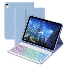 Capa com Teclado GOKOCO para iPad A16 11ª geração 11 polegadas 2025, 10ª geração 10,9 polegadas 2022, Capa com Teclado Sem Fio Blackit e Suporte para Apple Pencil para iPad 10/11ª geração - Azul