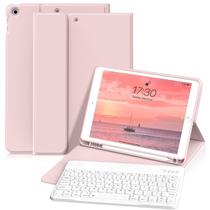 Capa com Teclado KVTVOU para iPad 10.2" 7ª-9ª Geração Rosa