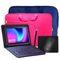 Capa com teclado + Mouse Caneta Luva p/ Tablet M10 multilaser