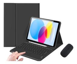 Capa com teclado mouse e caneta para iPad de 10a geração 10.9" R366-pd10th109 cor preto