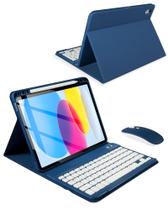 Capa com teclado Nsyee para iPad 10ª geração 10,9 polegadas 2022 e iPad 11ª geração A16 11 polegadas 2025, capa com teclado Bluetooth destacável com suporte para Pencil e mouse para 10ª/11ª geração, azul escuro Capa com teclado Nsyee para iPad 10ª geração 10,9 polegadas 2022 e iPad 11ª geração A16 11 polegadas 2025, capa com teclado Bluetooth destacável com suporte para Pencil e mouse para 10ª/11ª geração, azul escuro