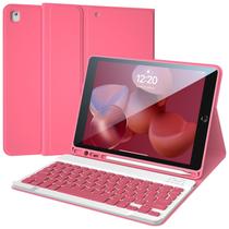 Capa com teclado para iPad de 9ª geração 10.2" 2021/2020/2019 rosa