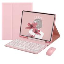 Capa com Teclado PboyiqiS para iPad Mini 7ª Geração 8,3" Rosa