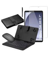 Capa com Teclado + Película + Mouse + Caneta Para Tablet A9 8.7 Polegadas