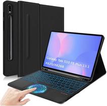Capa com teclado Touchpad Compativel Galaxy Tab S10 FE+/S10 FE Plus 13,1 polegadas, capa de teclado para tablet intelige