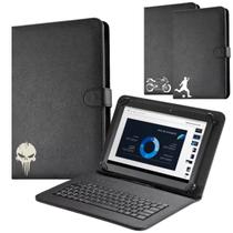 Capa com Teclado USB Tipo C Para Tablet Positivo Vision Tab 7 Estampada