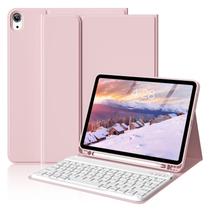 Capa com teclado ZKTUYU para iPad Air de 11 polegadas e 10,9 polegadas rosa