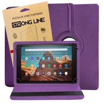 Capa Compatível com Amazon Fire HD10 Tablet 10.1 Giratória Case Anti Impacto Encaixe Perfeito + Pelicula de Vidro