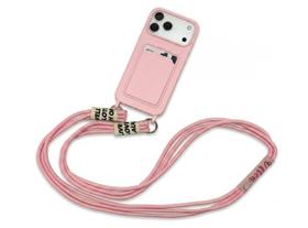 Capa Compatível Com iPhone 17 Pro Max C/ Porta Cartões e Cordão Silicone Premium Cores Diversas Capa Compatível Com iPhone 17 Pro Max C/ Porta Cartões e Cordão Silicone Premium Cores Diversas