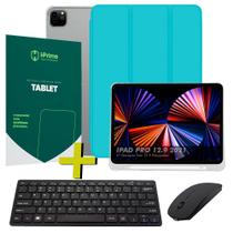 Capa Compatível Com O Modelo iPad Pro 12.9 2021 Smart Suporte Caneta + Combo Teclado e Mouse + Pelicula HPrime Premium