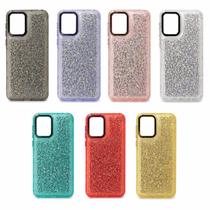Capa Compatível E13 Glitter Anti-Impacto Transparente Kit 2/3 Escolha Cor 7 Cores Silicone