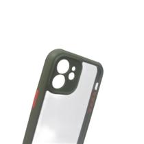 Capa Compatível IPHONE 12 Anti-Impacto Acrílico Transparente com Borda Colorida 4 Cantos Reforçados