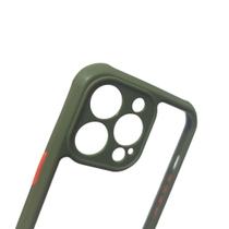 Capa Compatível IPHONE 13 PRO Anti-Impacto Acrílico Transparente com Borda Colorida Reforçados Escol