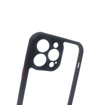 Capa Compatível IPHONE 13 PRO MAX Anti-Impacto Acrílico Transparente com Borda Colorida Reforçados E