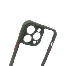 Capa Compatível IPHONE 13 PRO MAX Anti-Impacto Acrílico Transparente com Borda Colorida Reforçados E