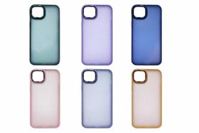 Capa Compatível Iphone 14 plus Fosca com Borda Colorida Anti Impacto Kit 1, 2 ou 3 Unidades