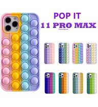 Capa Compatível para Iphone 11 Pro Max Anti Stress Silicone Flexível Pop It Capa Compatível para Iphone 11 Pro Max Anti Stress Silicone Flexível Pop It