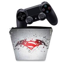 Capa Compatível PS4 Controle Case - Batman vs Superman Logo