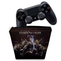 Capa Compatível PS4 Controle Case - Shadow of War
