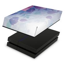 Capa Compatível PS4 Fat Anti Poeira - Folhas Lilás - Pop Arte Skins