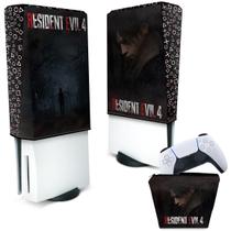 Capa Compatível PS5 Anti Poeira e Case Controle - Resident Evil 4 Remake - Pop Arte Skins