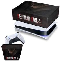 Capa Compatível PS5 Horizontal e Case Controle - Resident Evil 4 Remake