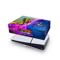 Capa compatível PS5 Slim Horizontal Anti Poeira - Ratchet & Clank Rift Apart