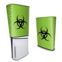 Capa compatível PS5 Slim Vertical Anti Poeira - Biohazard Radioativo