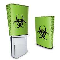 Capa compatível PS5 Slim Vertical Anti Poeira - Biohazard Radioativo - Pop Arte Skins