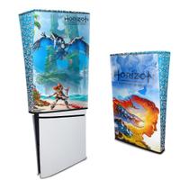 Capa compatível PS5 Slim Vertical Anti Poeira - Horizon Forbidden West - Pop Arte Skins