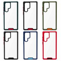 Capa Compatível S22 ULTRA Anti-Impacto Acrílico Transparente com Borda Colorida 4 Cantos Reforçados Capa Compatível S22 ULTRA Anti-Impacto Acrílico Transparente com Borda Colorida 4 Cantos Reforçados