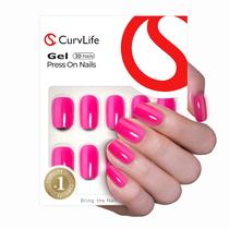 Capa completa Press on Nails Curvlife Soft Gel Bright-Pink