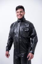 Capa Conjunto Roupa Chuva Motoqueiro Reforçada PVC + Mochila + Bolso interno Impermeavel Preta Capa Conjunto Roupa Chuva Motoqueiro Reforçada PVC + Mochila + Bolso interno Impermeavel Preta