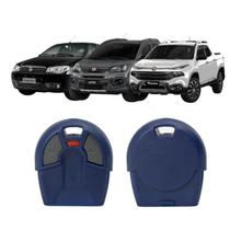 Capa Controle Cabeça Chave Azul Fiat Alarme 2 Botão Emblema