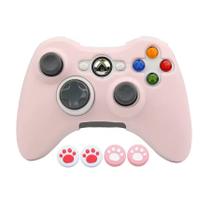 Capa controle x box 360 rosa pastel silicone proteção