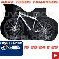 Capa Couro Bicicleta Forrada Impermeável Preto Aro 20 - 29