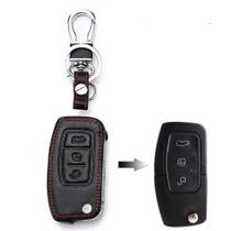 Capa Couro chave canivete 3 botões Ford New Fiesta Ecosport Fusion Focus Ka Capa Couro chave canivete 3 botões Ford New Fiesta Ecosport Fusion Focus Ka