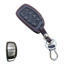 Capa Couro Chave Presencial 4 botões Hb20s New Tucson Ix35 Creta Sonata Santa Fé Azera - Botão Hold