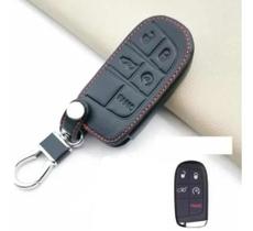 Capa Couro Chave Presencial 5 Botões Jeep Renegade Compass Cherokee