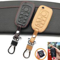 Capa couro Chaveiro Chave Canivete 4 Botões Fiat 500 Toro endurance Argo Cronos