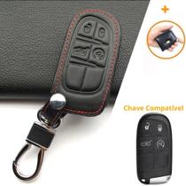 Capa Couro Chaveiro Chave Presencial 2 3 4 e 5 Botoes Jeep Renegade Compass Cherokee commander - Tunning Car