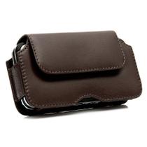 Capa couro clip cinto magnus marrom para iphone xr 6.1