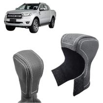 Capa Couro Cobertura Manopla Marcha Câmbio Automático Ranger Limited Black Raptor Fx4 2020 Á 2023