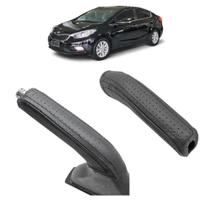 Capa Couro Cobertura Puxador Alavanca Freio De Estacionamento Cerato 2014 Á 2019