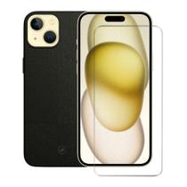 Capa Couro Dual Preta e Pelicula Nano Vidro iPhone15-Gshield
