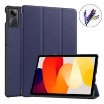 Capa Couro e Caneta Touch p/ Tablet Redmi Pad Se 11 Azul