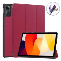 Capa Couro e Caneta Touch Tablet Redmi Pad SE 11 - Pink